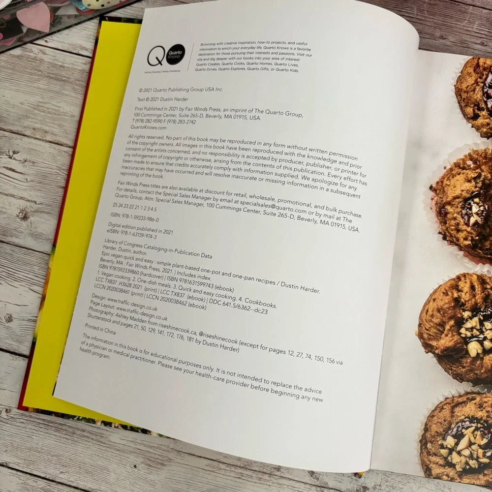 Epic Vegan Quick And Easy Hardcover Book Cookbook Dustin Harder One Pot Recipes